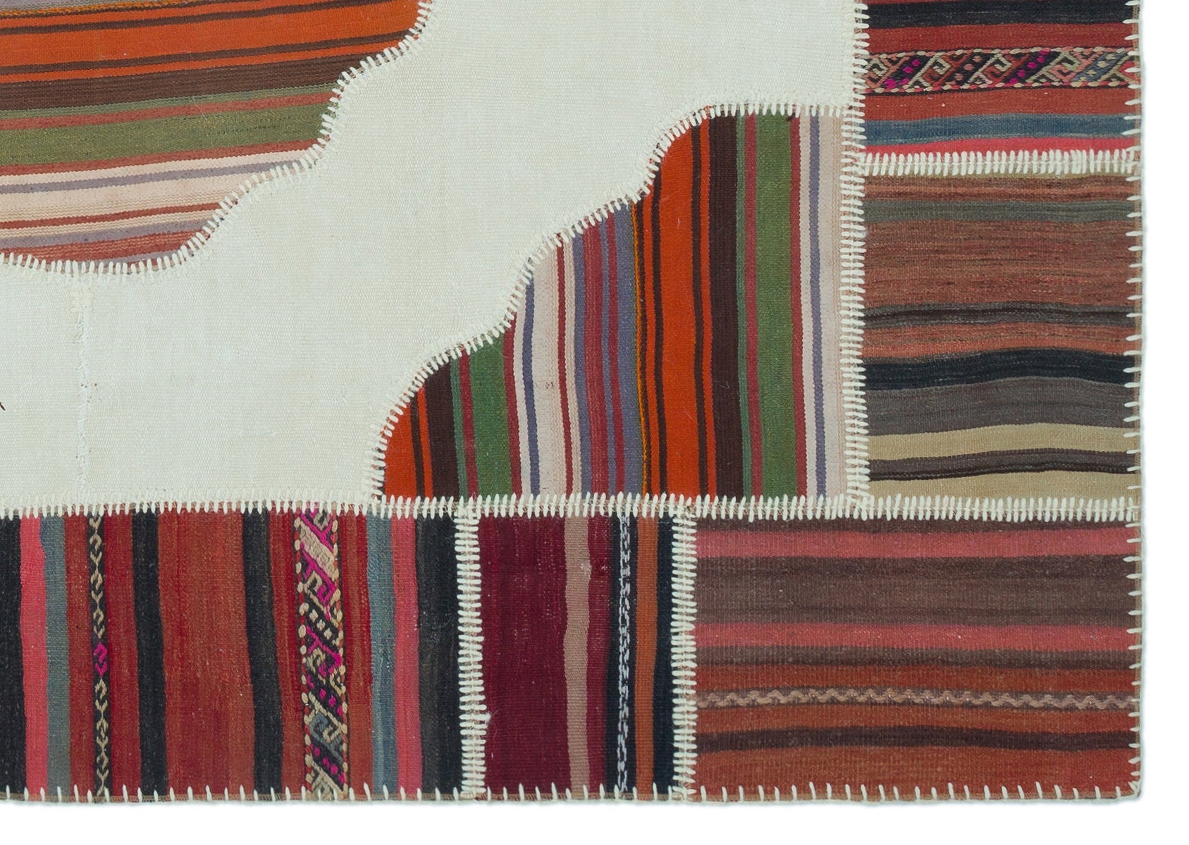 Teselya Beige Vintage Wool Handmade Area Rug 5'4" x 7'7"