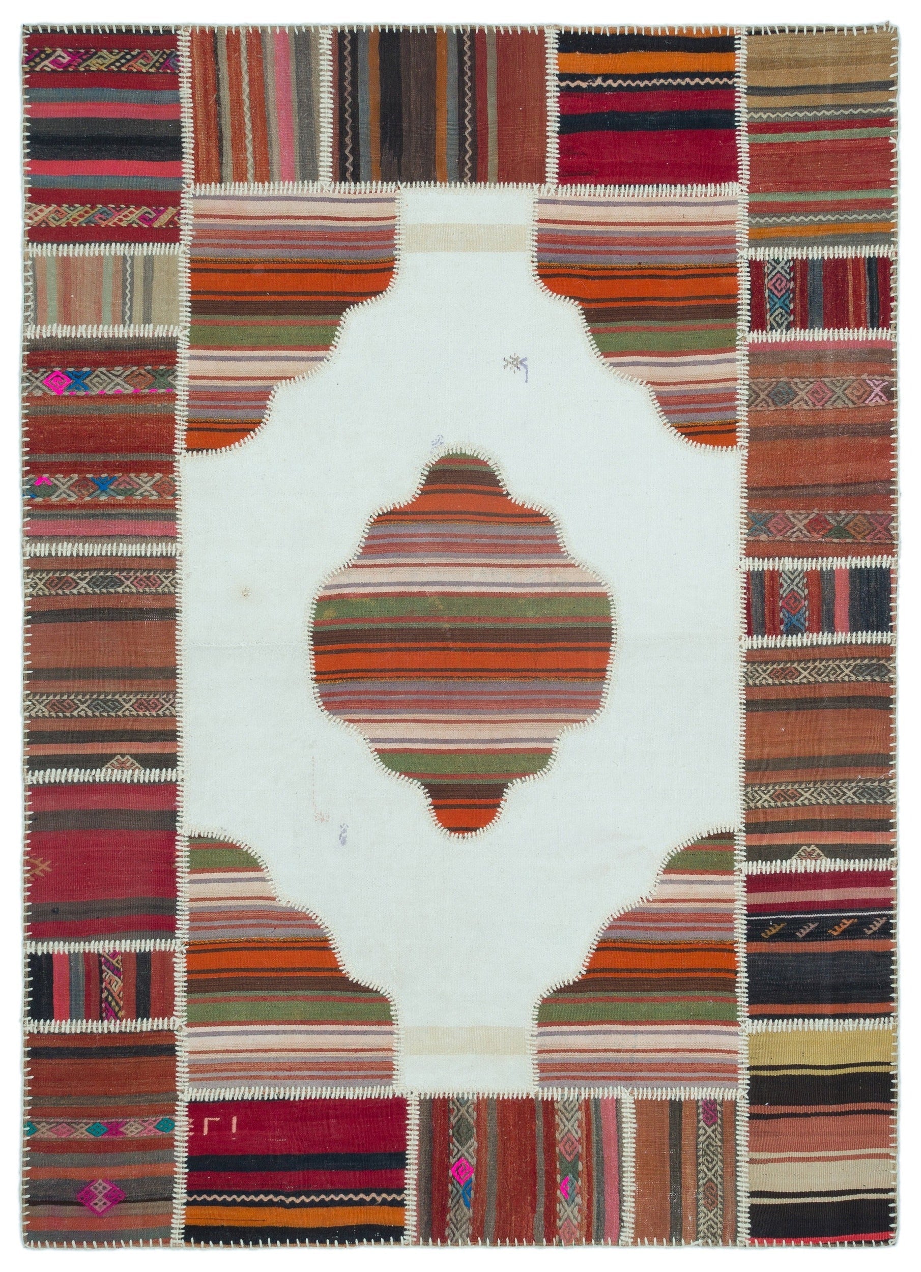 Teselya 25335 Beige Vintage Wool Handmade Area Rug 5'4" x 7'5"