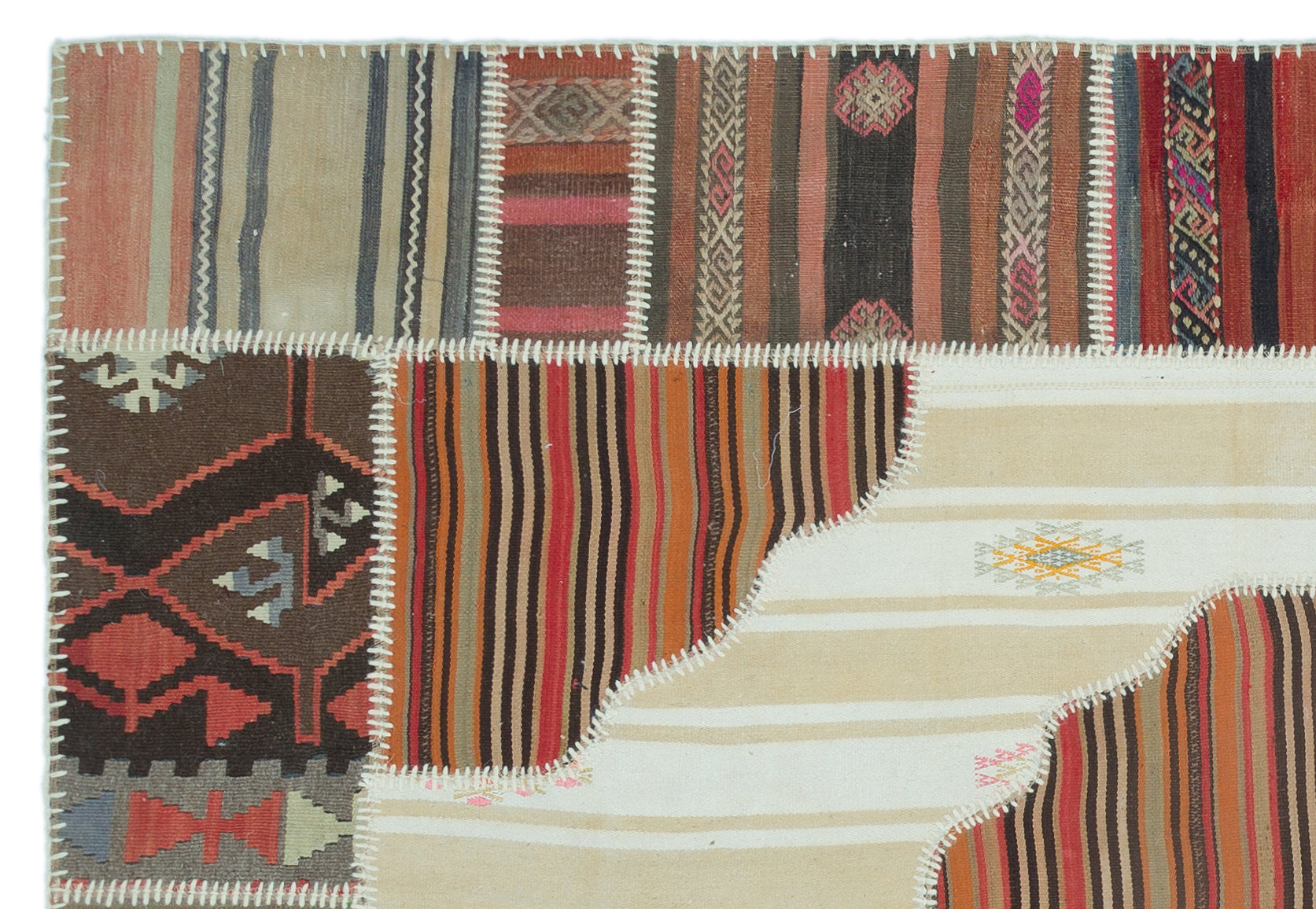 Teselya 25337 Beige Vintage Wool Handmade Area Rug 5'3" x 7'7"