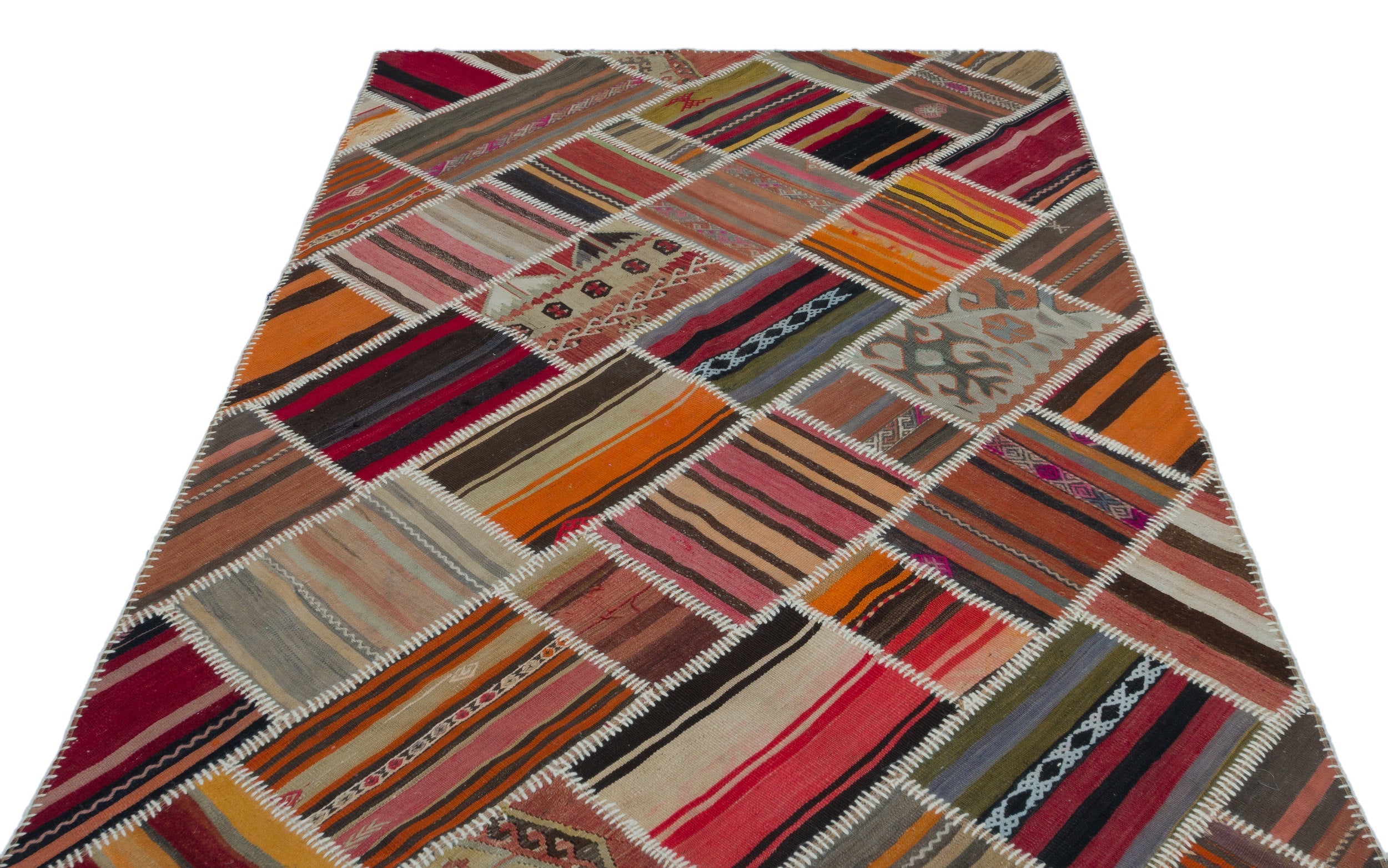 Teselya 25338 Red Vintage Wool Handmade Area Rug 5'2" x 7'10"