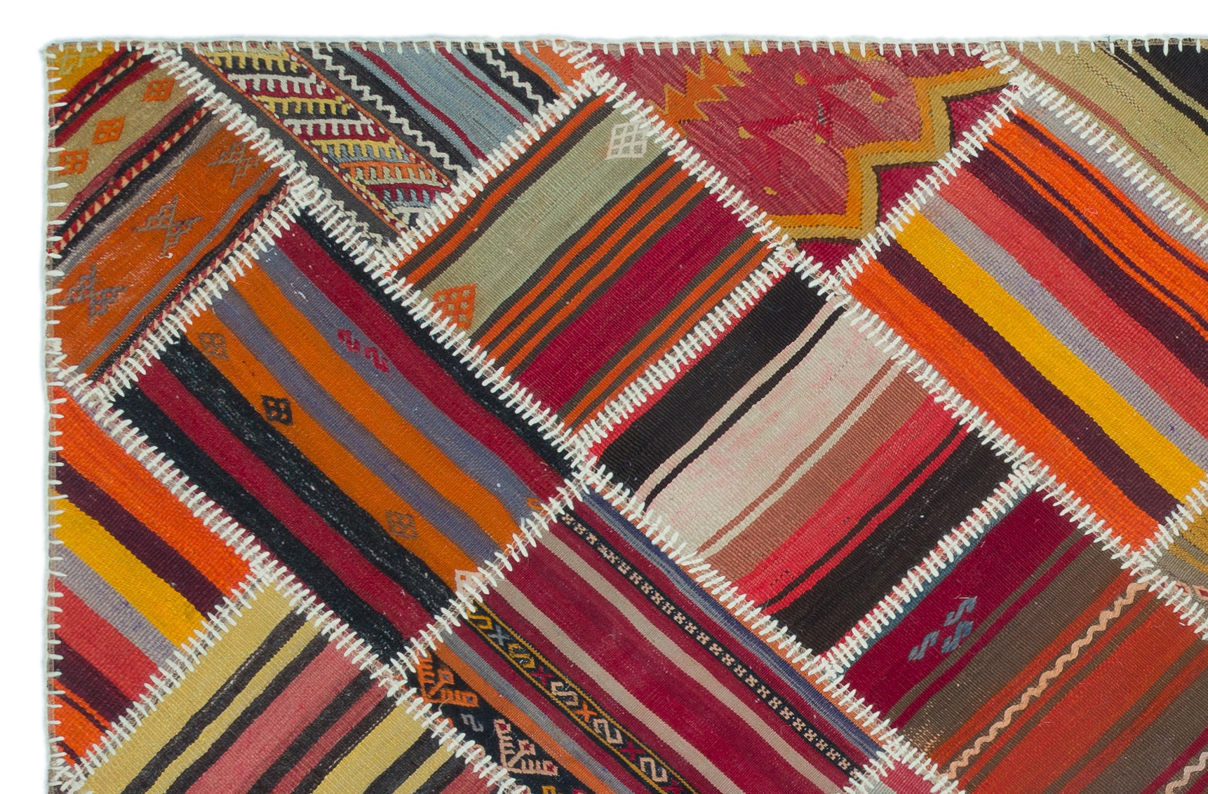 Teselya Red Vintage Wool Handmade Area Rug 5'2" x 7'9"