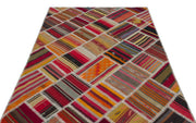 Teselya 25357 Patchwork Vintage Wool Handmade Area Rug 5'1" x 7'10"