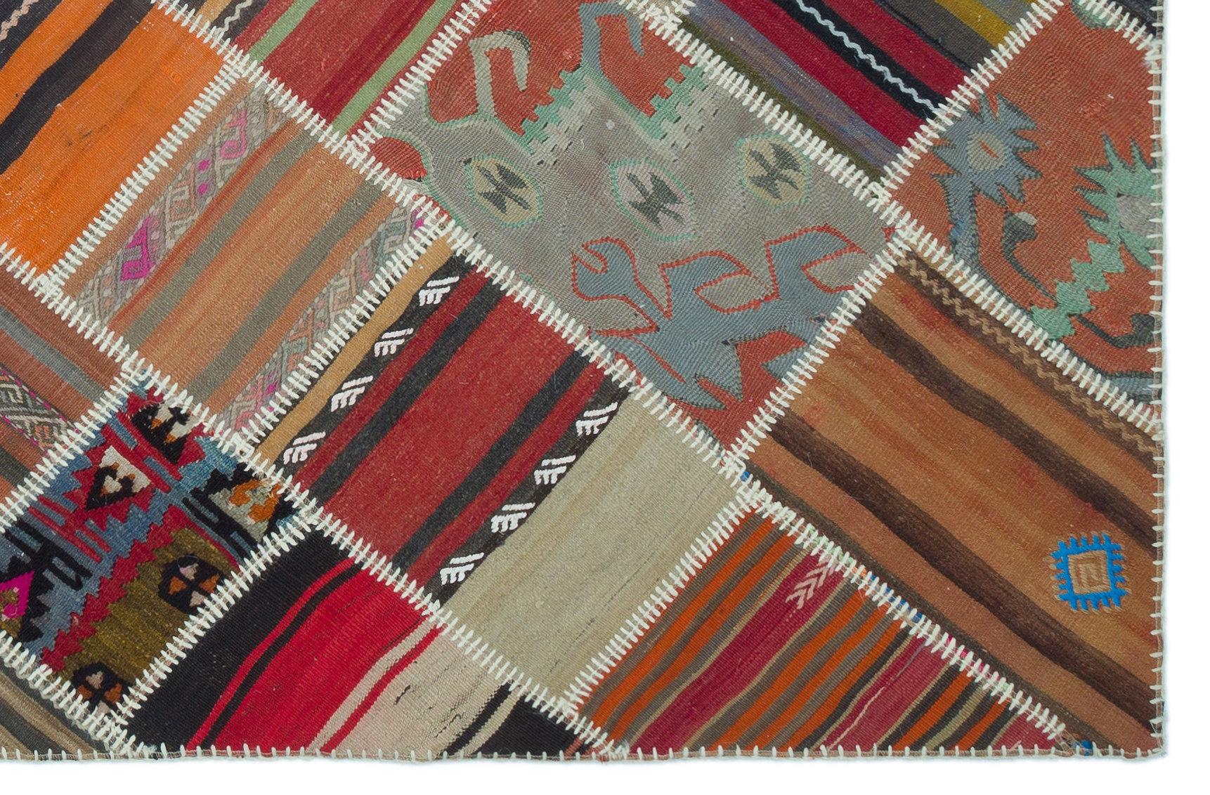 Teselya Beige Vintage Wool Handmade Area Rug 5'2" x 7'9"