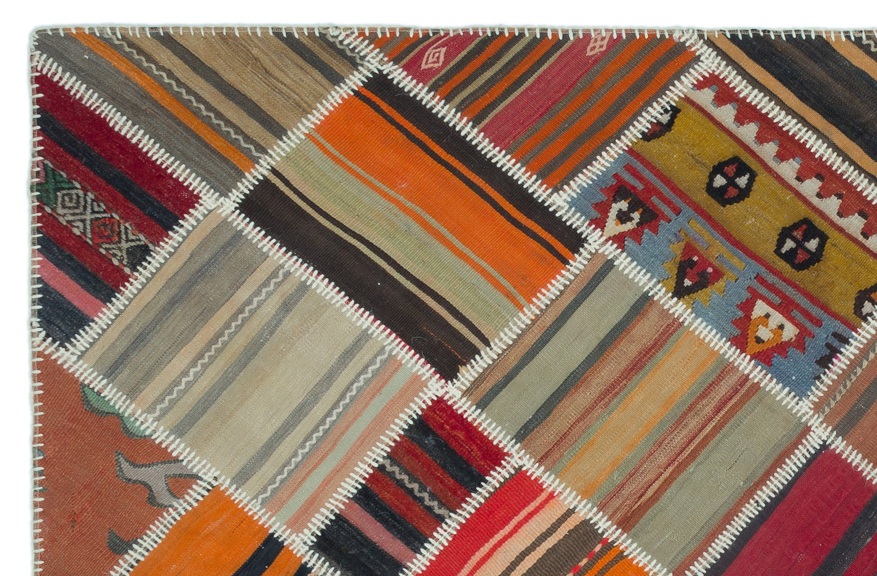 Teselya Beige Vintage Wool Handmade Area Rug 5'2" x 7'9"