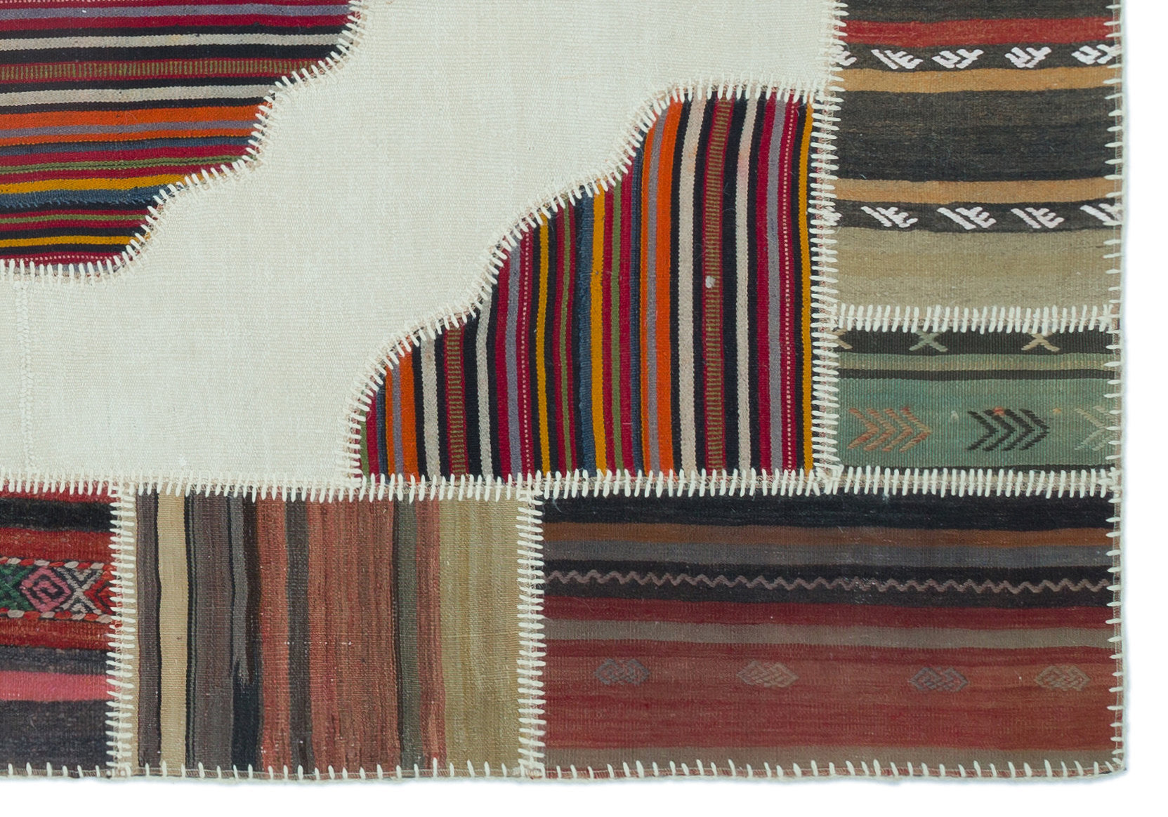Teselya Beige Vintage Wool Handmade Area Rug 5'3" x 7'6"