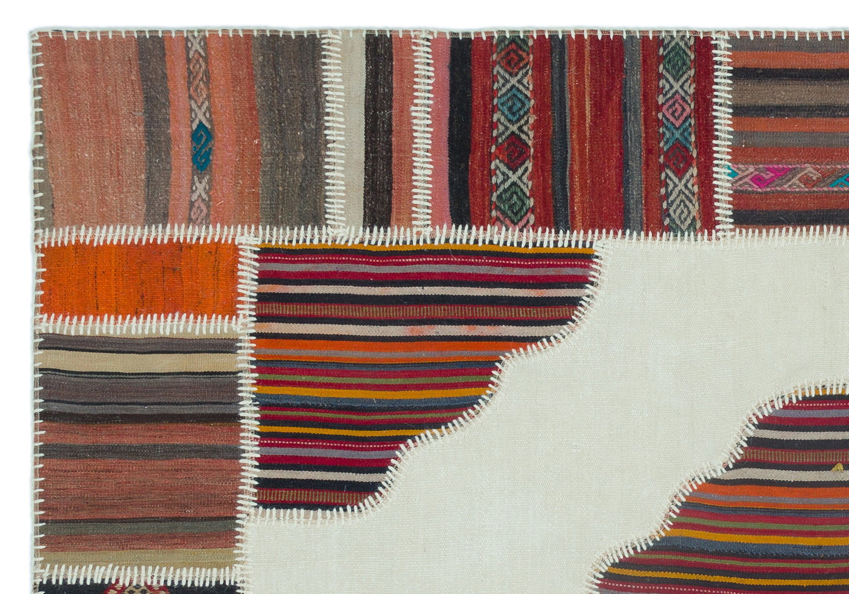 Teselya Beige Vintage Wool Handmade Area Rug 5'3" x 7'6"
