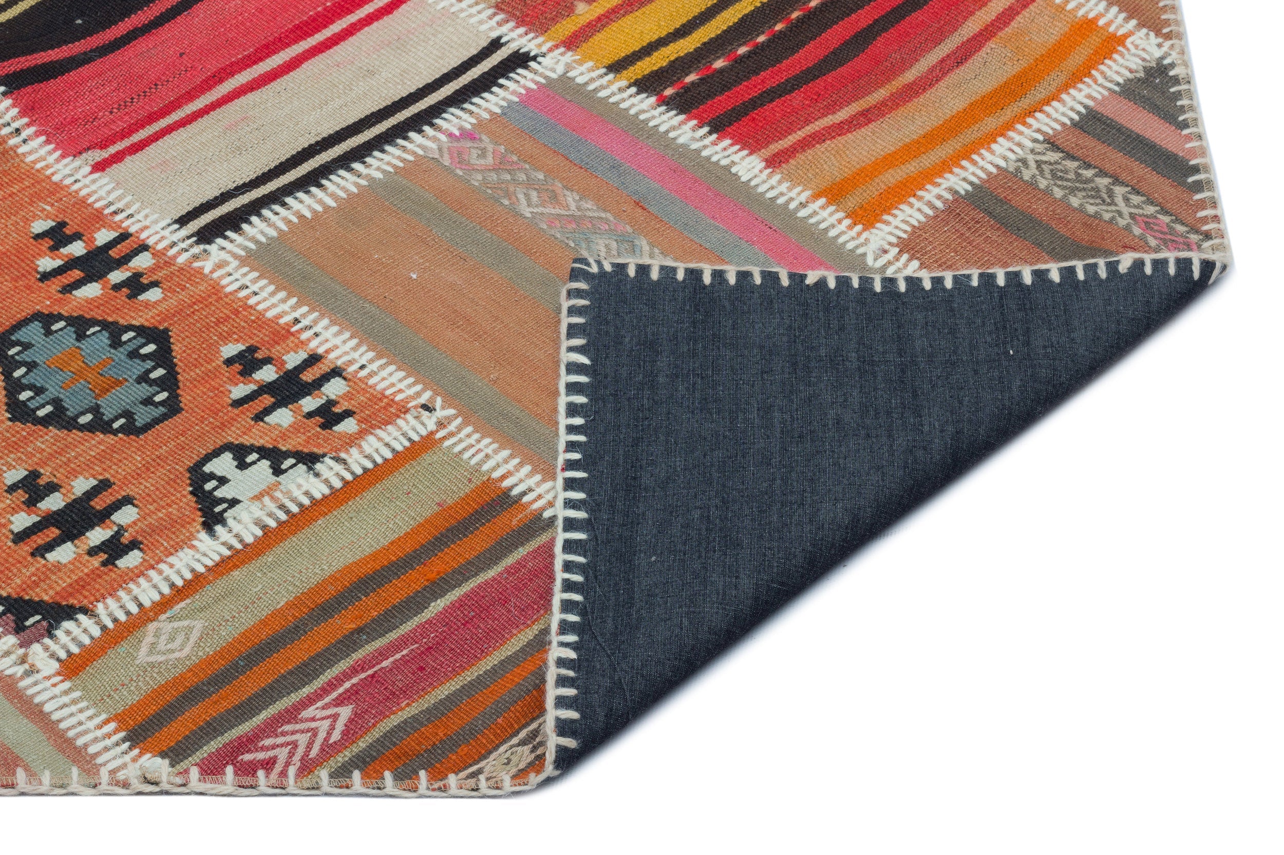 Teselya 25365 Patchwork Vintage Wool Handmade Area Rug 5'2" x 7'9"