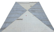 Teselya Beige Patchwork Wool Handmade Area Rug 6'7" x 9'11"