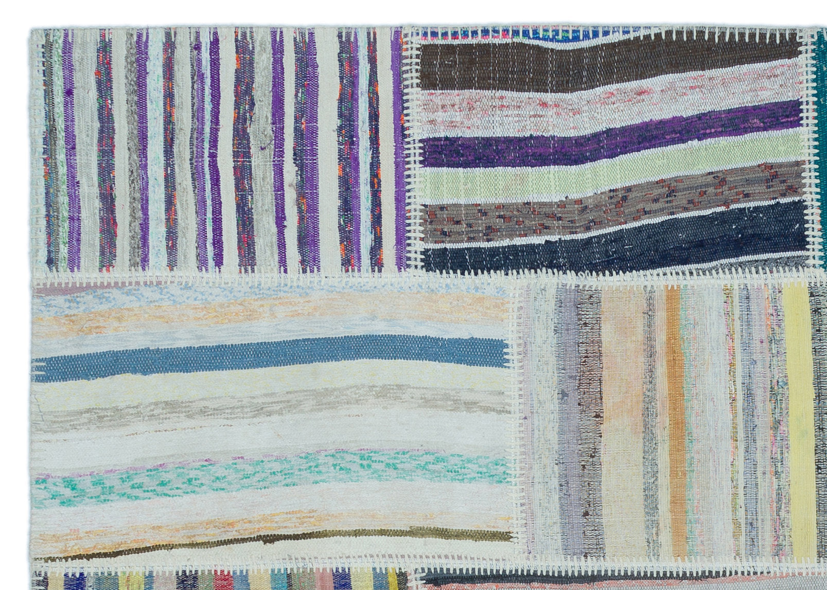 Teselya 25398 Multy Striped Wool Handmade Area Rug 5'3" x 7'5"