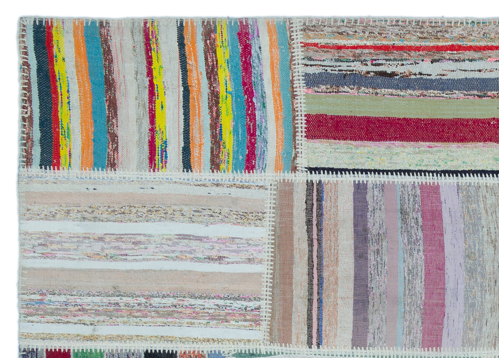 Teselya 25419 Multy Striped Wool Handmade Area Rug 5'3" x 7'5"