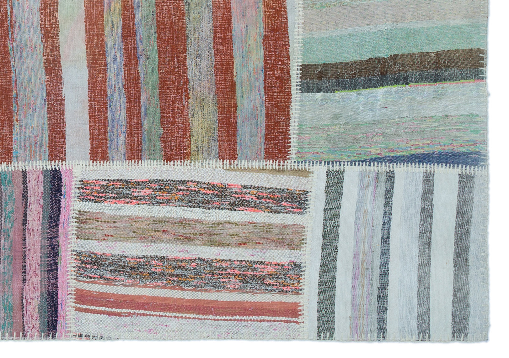 Teselya 25425 Multy Striped Wool Handmade Area Rug 5'3" x 7'6"