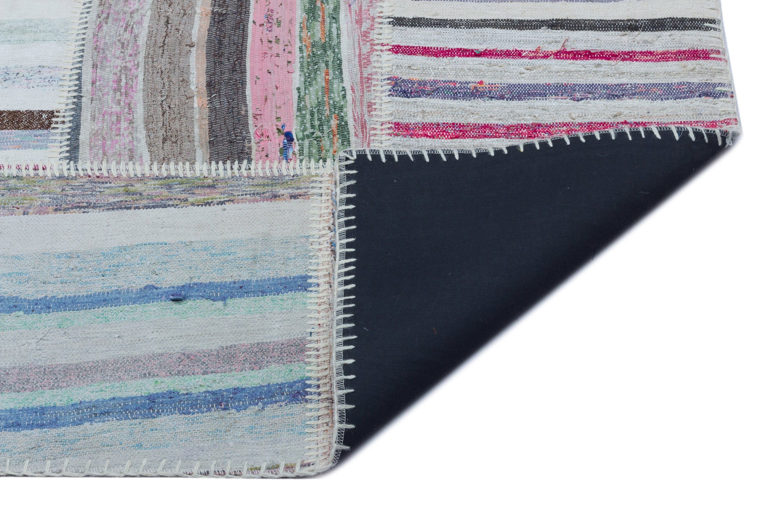 Teselya 25437 Multy Striped Wool Handmade Area Rug 5'3" x 7'6"
