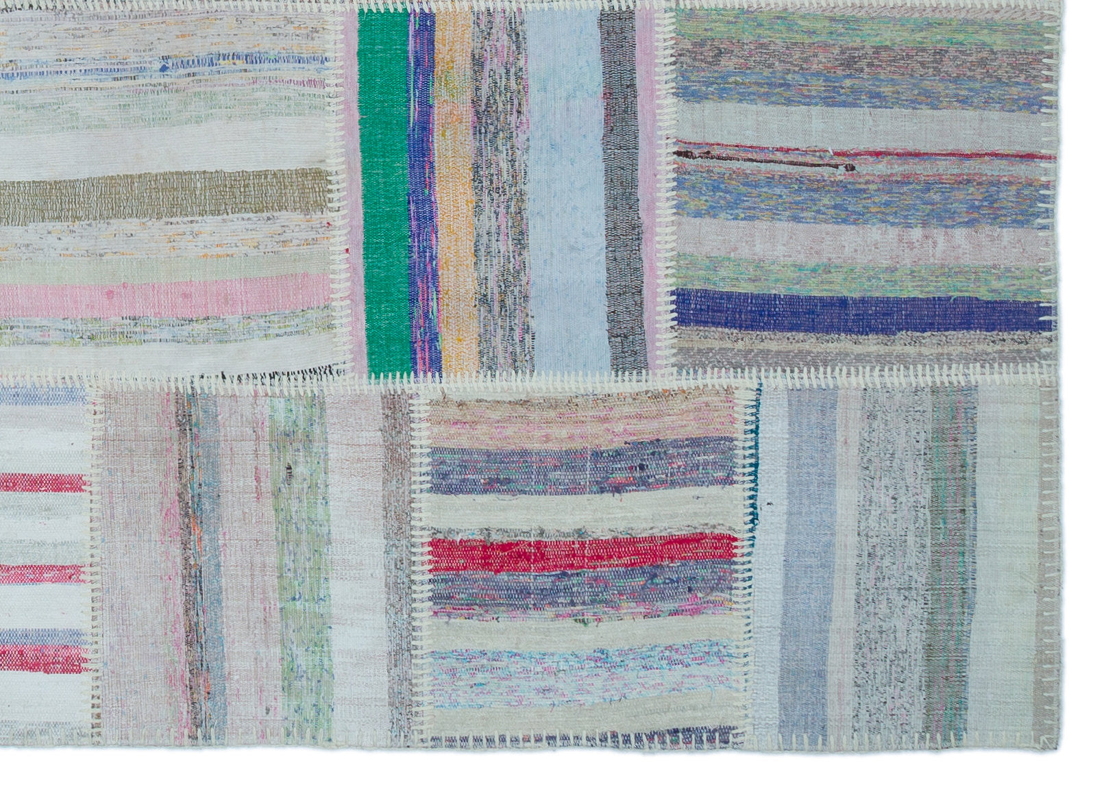 Teselya 25438 Multy Striped Wool Handmade Area Rug 5'3" x 7'5"