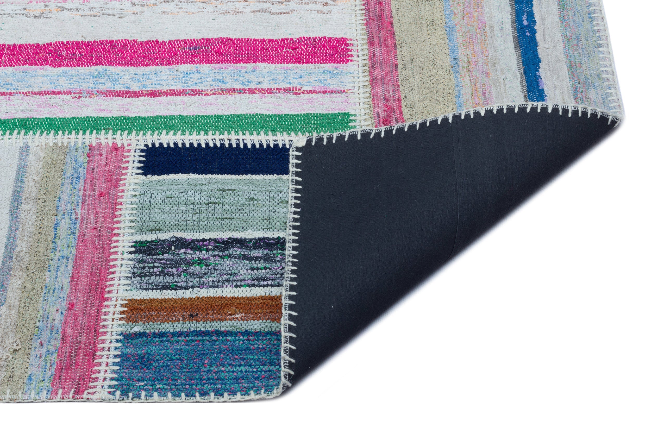 Teselya 25456 Multy Striped Wool Handmade Area Rug 5'3" x 7'5"