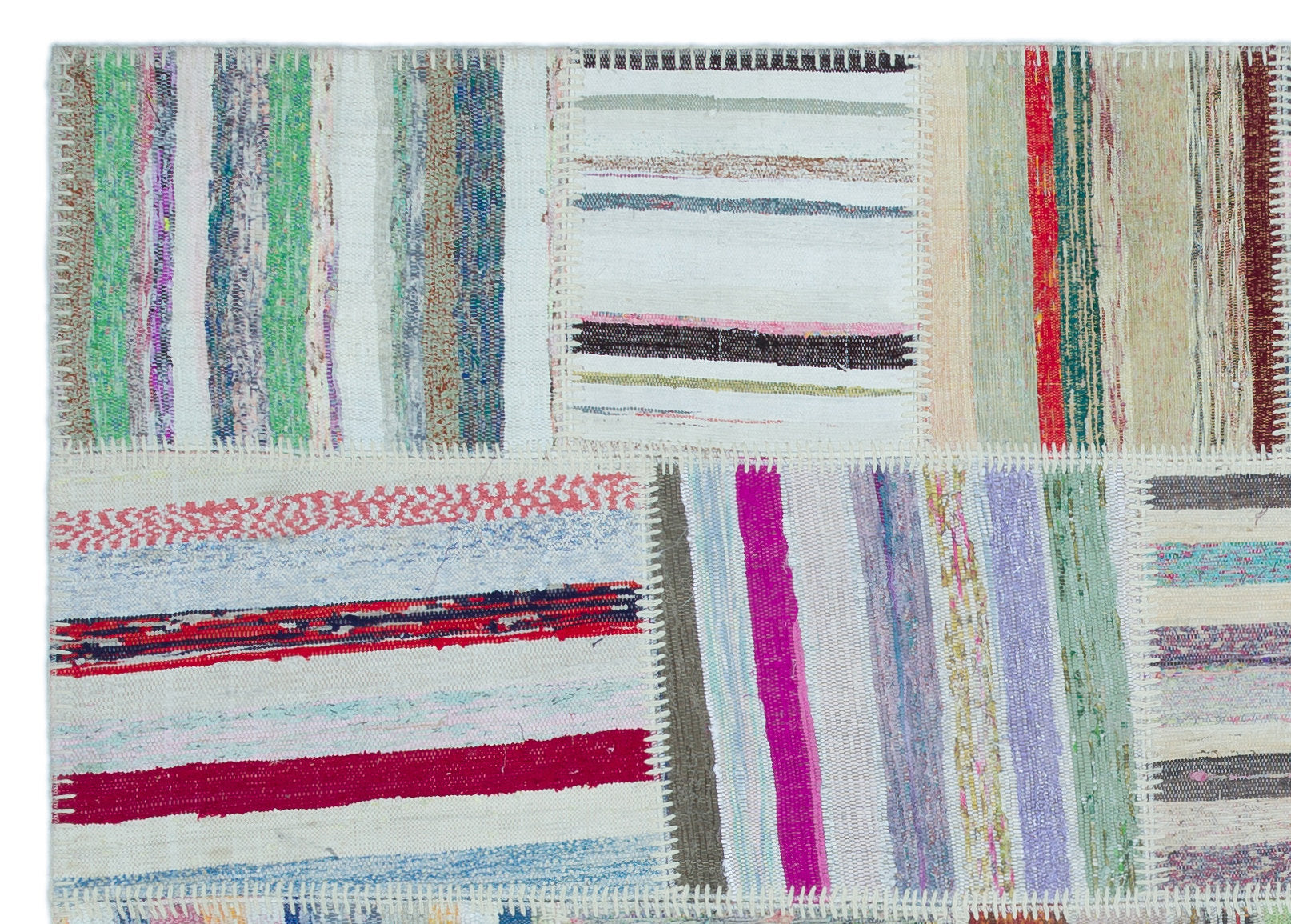 Teselya 25466 Multy Striped Wool Handmade Area Rug 5'3" x 7'5"