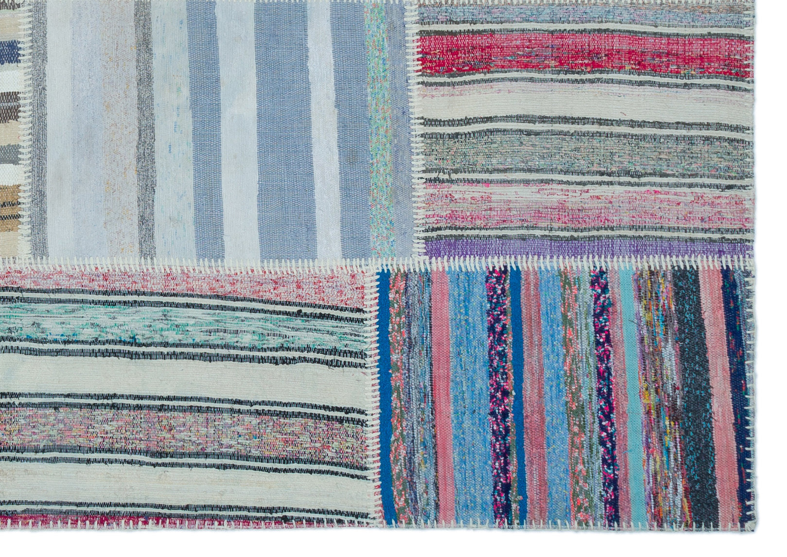 Teselya 25479 Multy Striped Wool Handmade Area Rug 5'3" x 7'5"