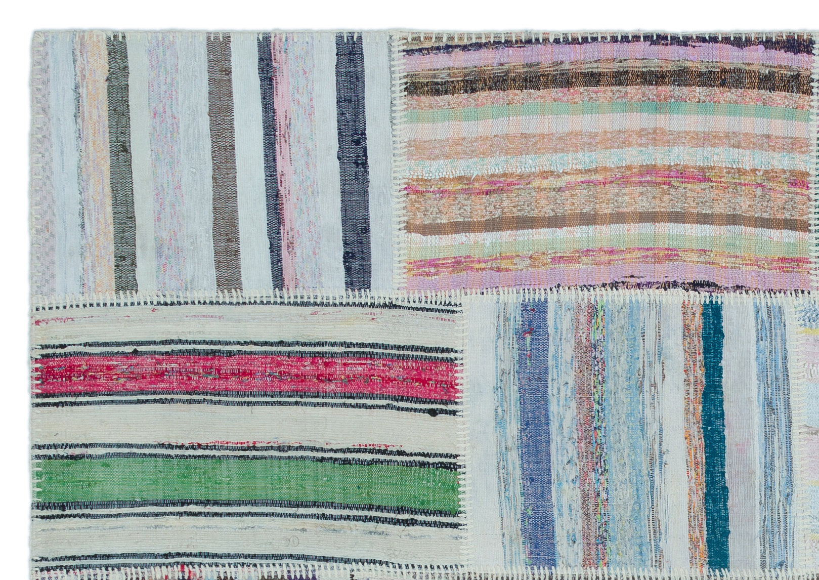 Teselya 25479 Multy Striped Wool Handmade Area Rug 5'3" x 7'5"