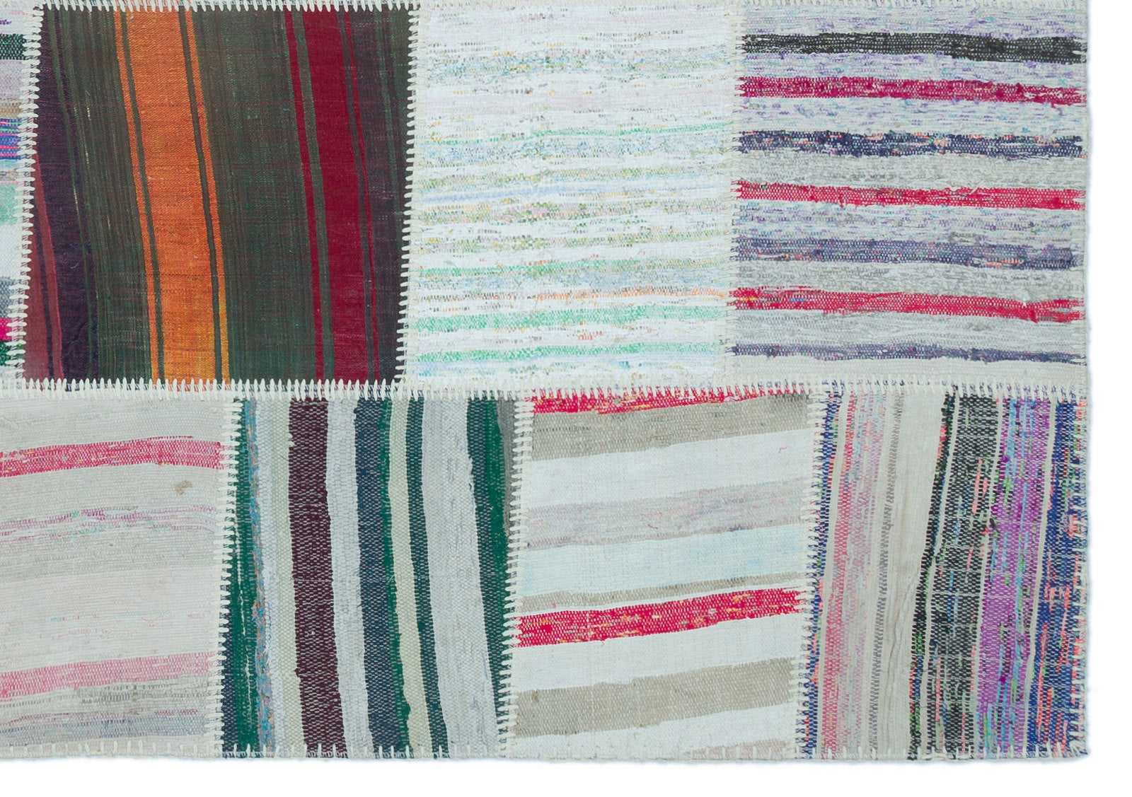 Teselya 25482 Multy Striped Wool Handmade Area Rug 5'3" x 7'5"