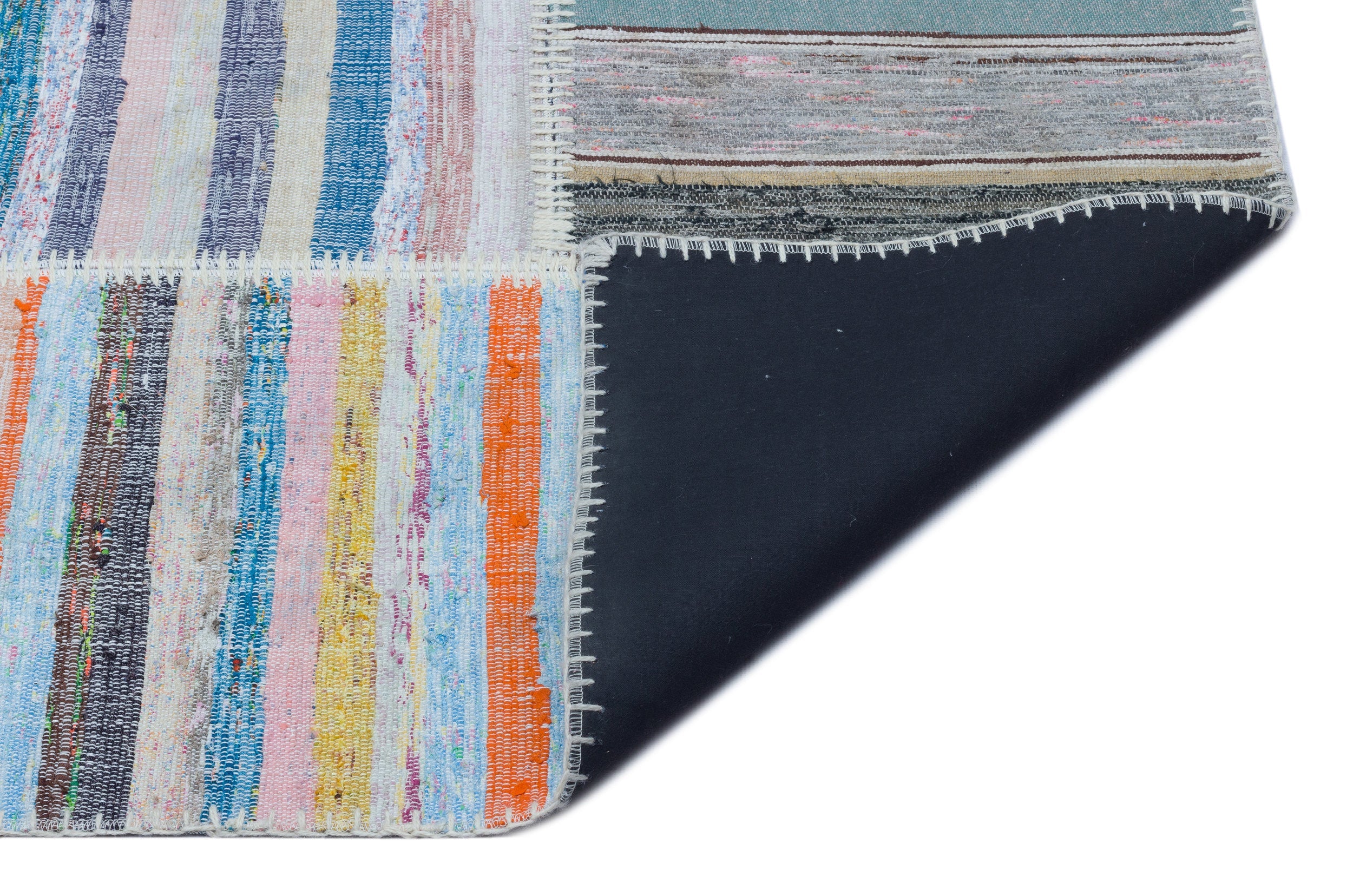 Teselya 25494 Multy Striped Wool Handmade Area Rug 5'3" x 7'6"