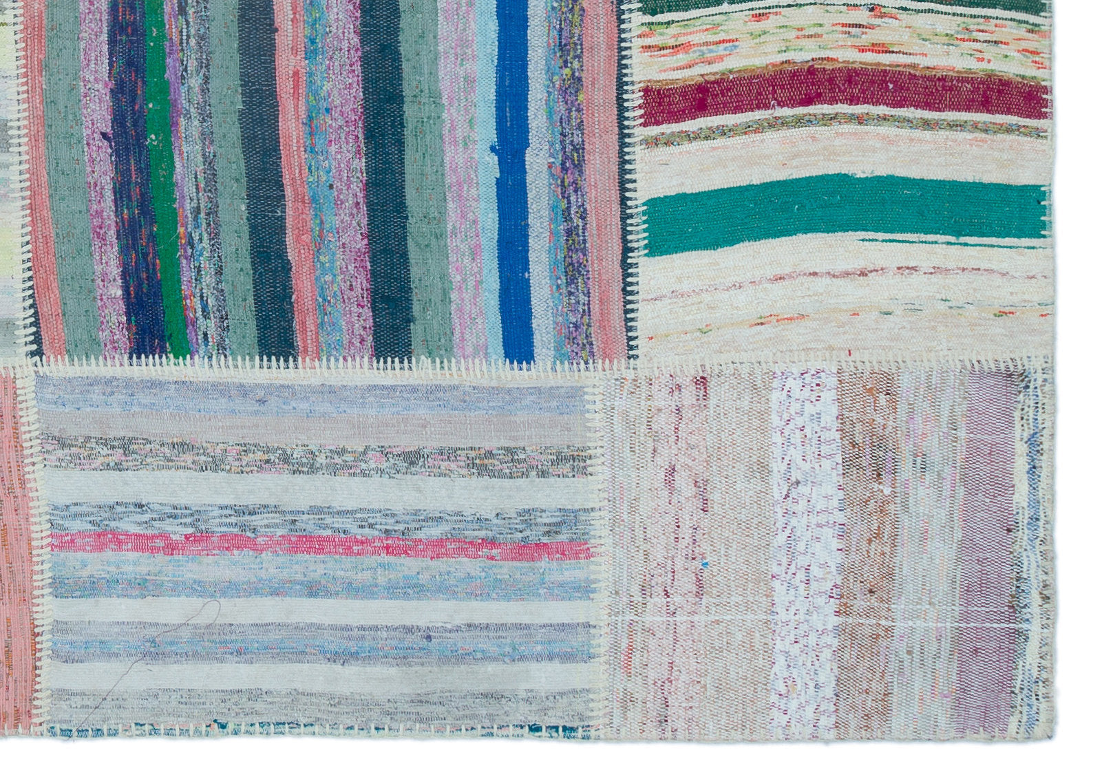 Teselya 25499 Multy Striped Wool Handmade Area Rug 5'3" x 7'5"