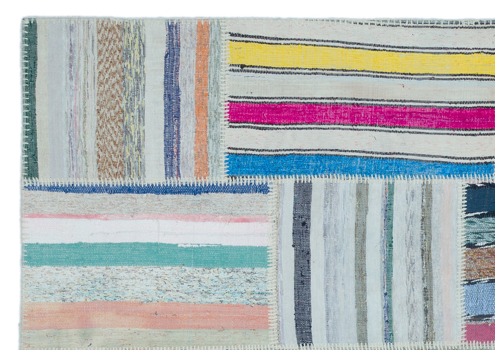 Teselya 25499 Multy Striped Wool Handmade Area Rug 5'3" x 7'5"