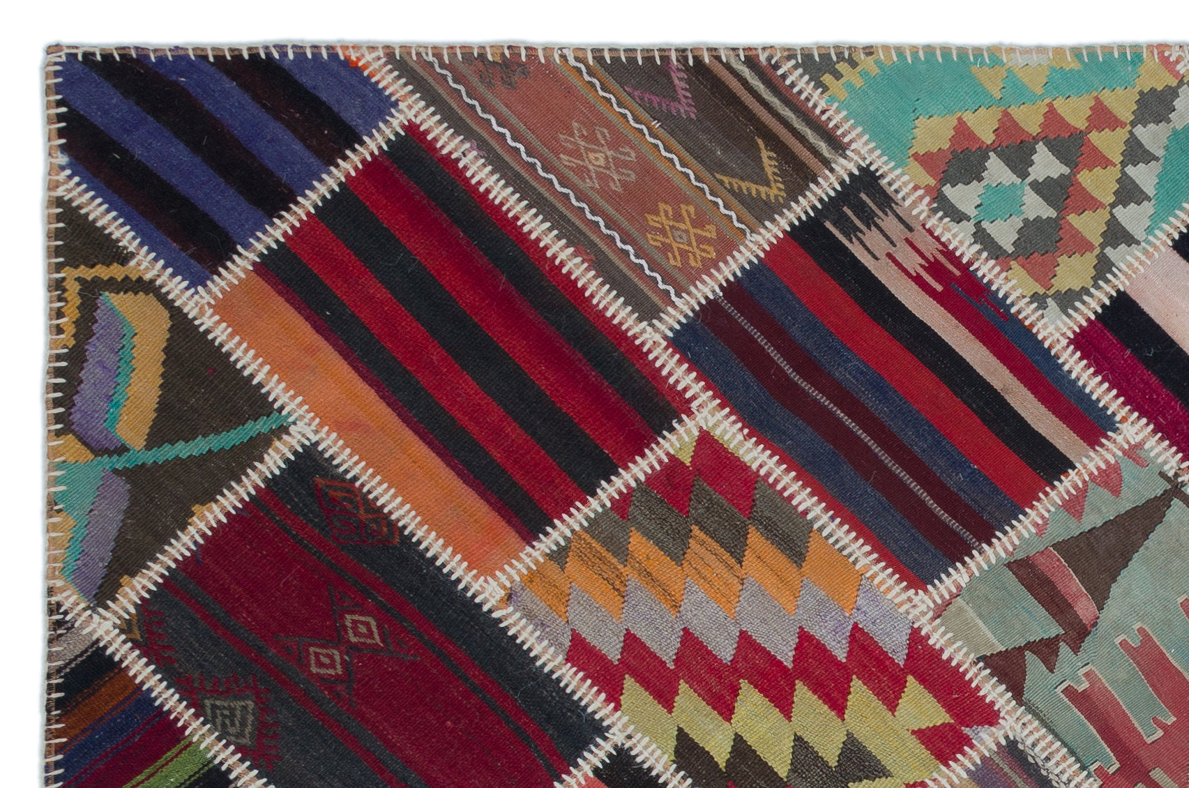 Teselya Red Vintage Wool Handmade Area Rug 5'1" x 7'9"