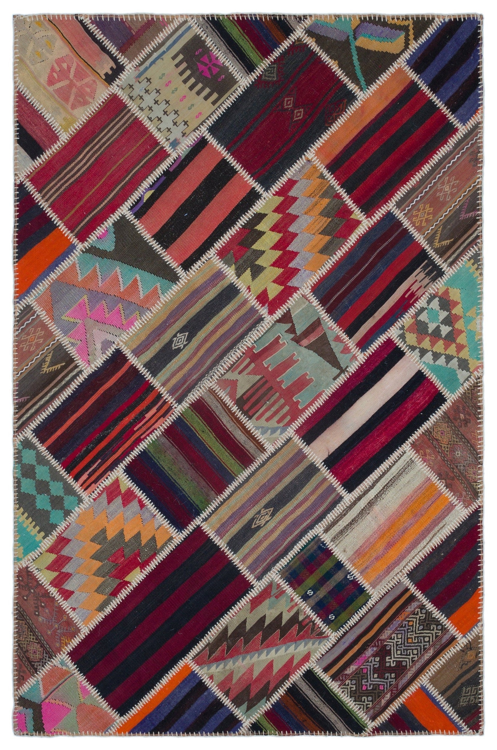 Teselya Red Vintage Wool Handmade Area Rug 5'1" x 7'9"