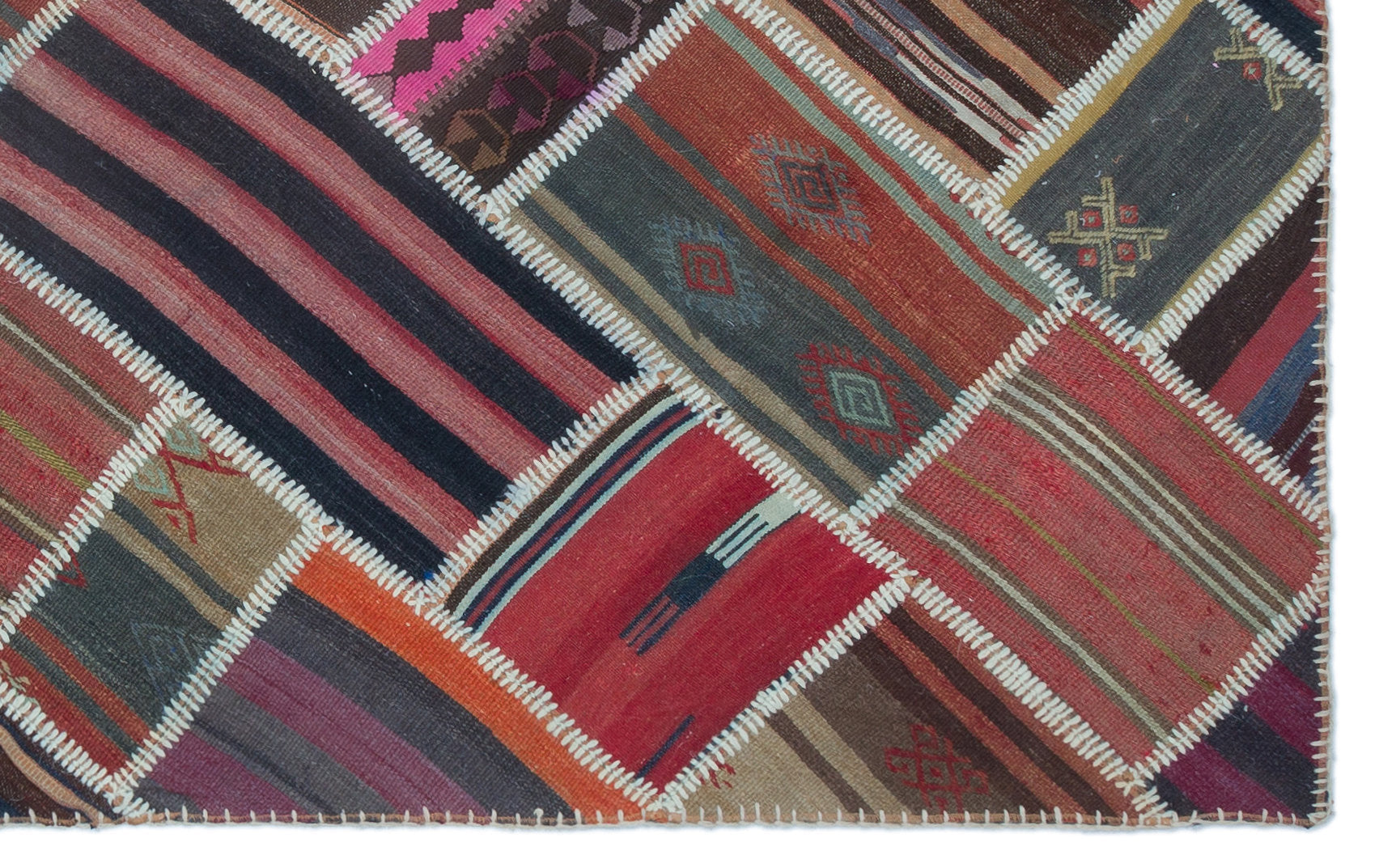 Teselya Beige Vintage Wool Handmade Area Rug 4'11" x 7'10"