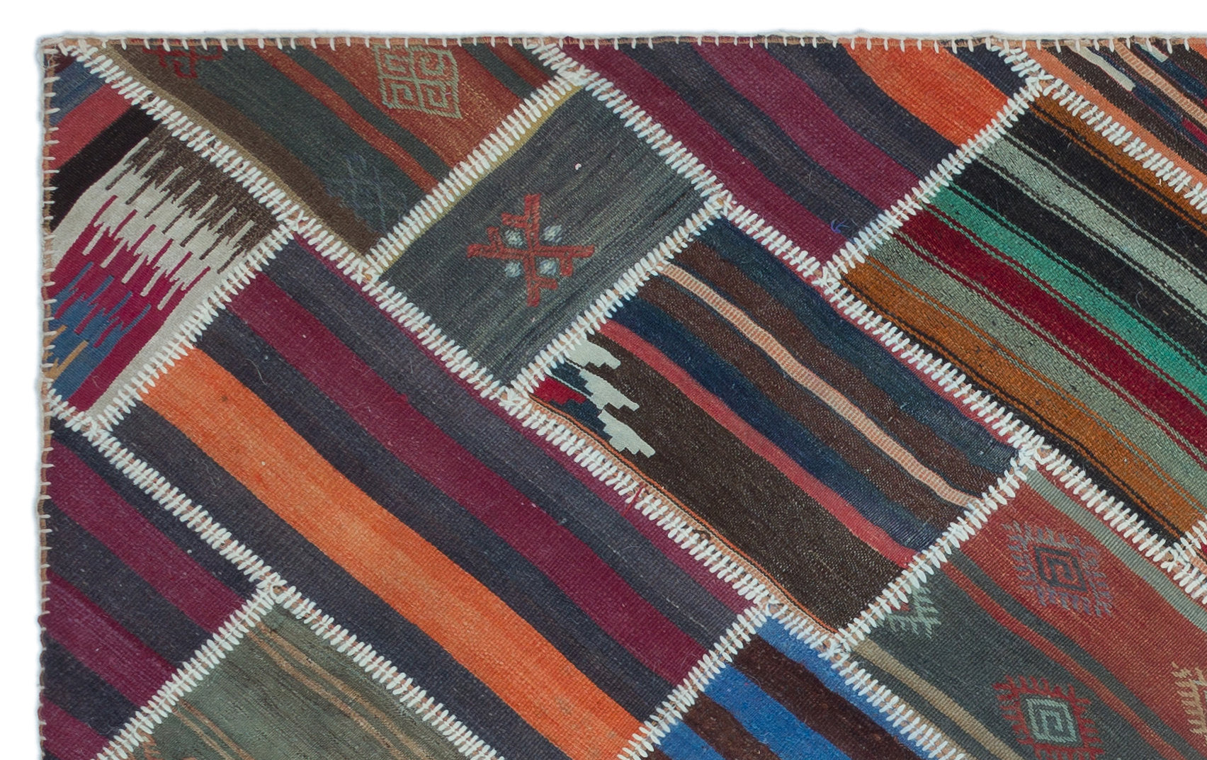 Teselya Beige Vintage Wool Handmade Area Rug 4'11" x 7'10"
