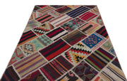 Teselya 25529 Patchwork Vintage Wool Handmade Area Rug 5'3" x 7'9"