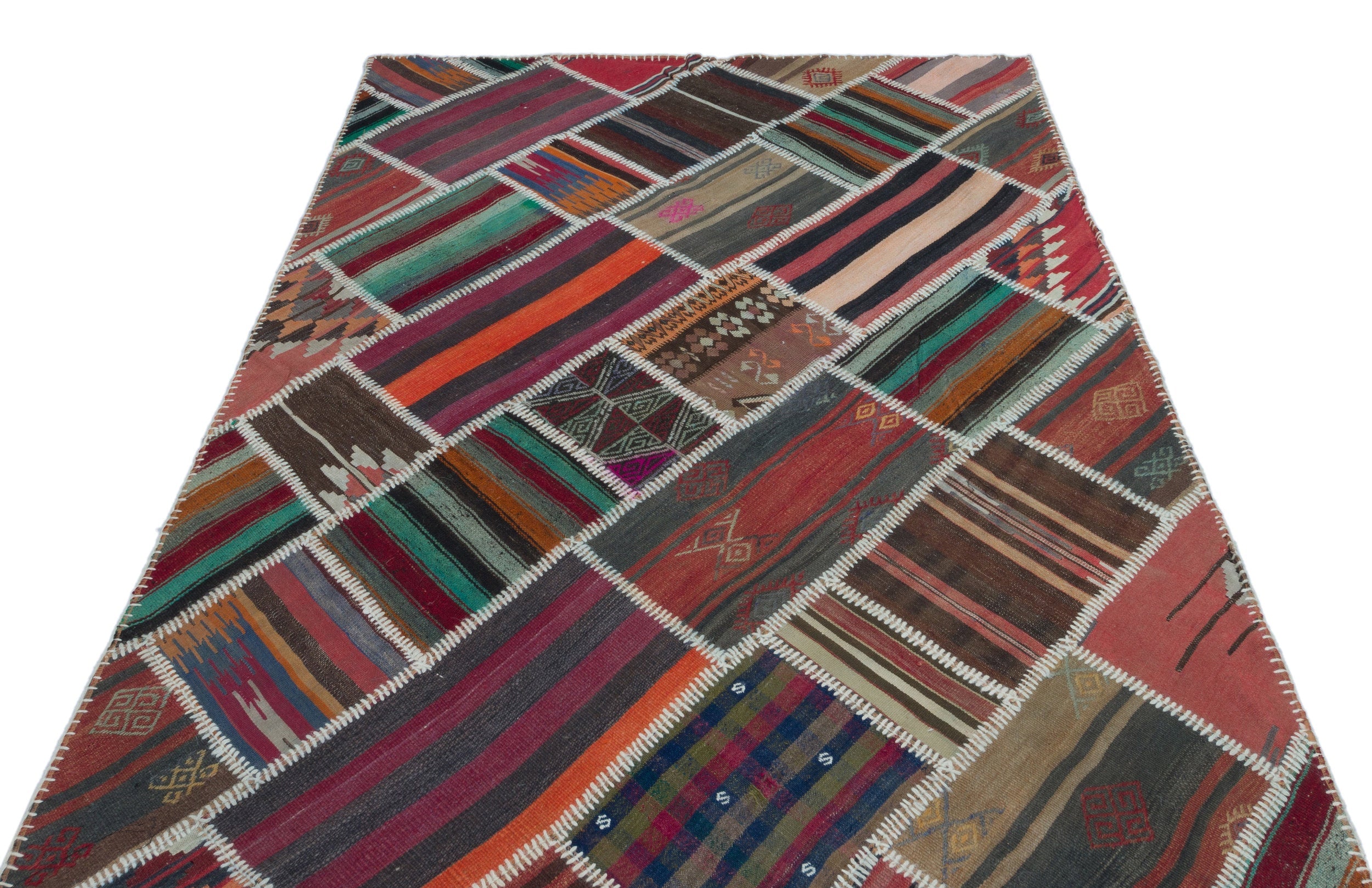 Teselya Beige Vintage Wool Handmade Area Rug 5'1" x 7'11"