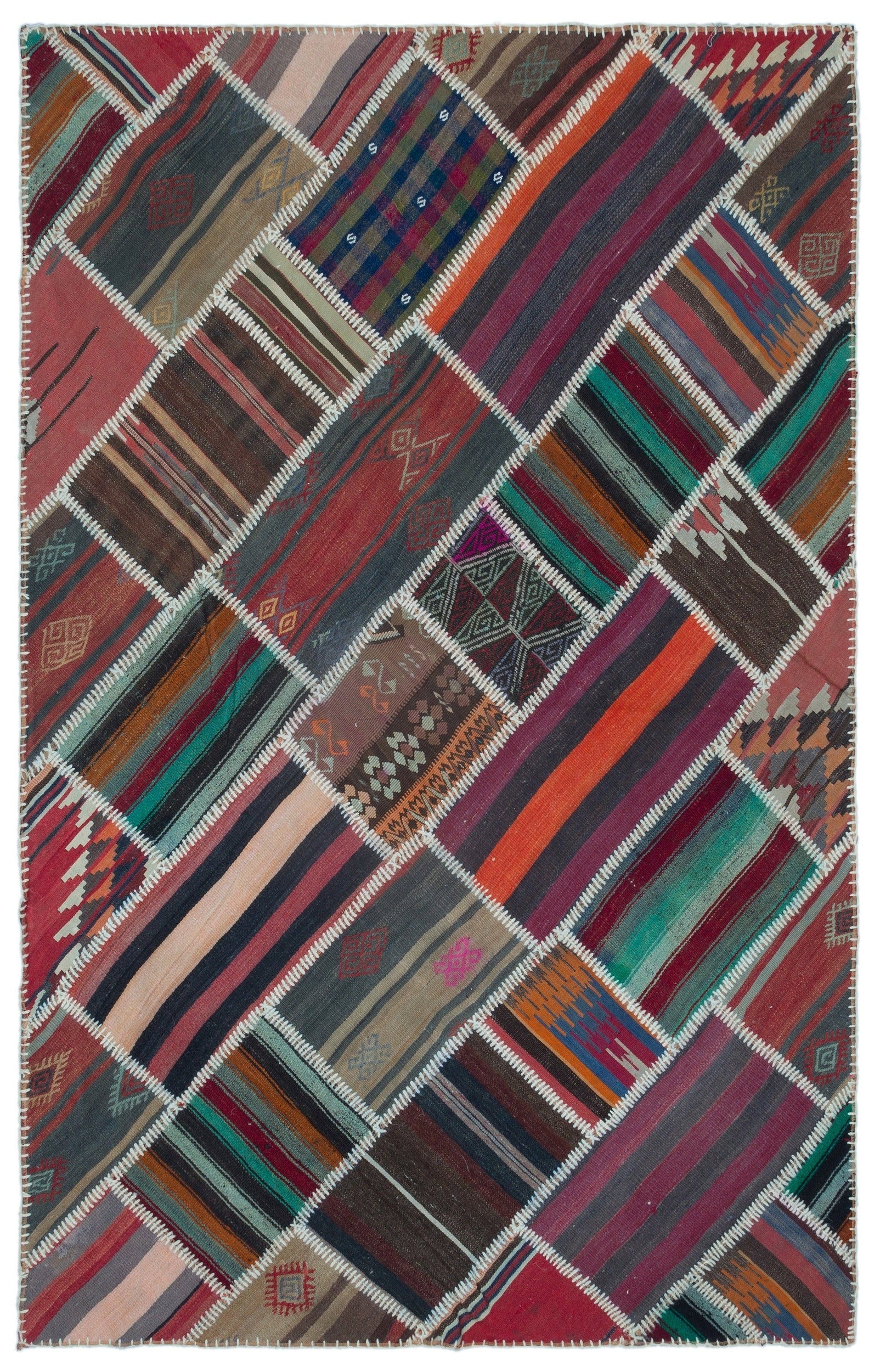 Teselya Beige Vintage Wool Handmade Area Rug 5'1" x 7'11"