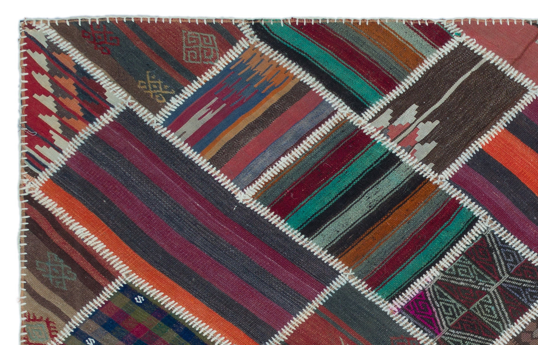 Teselya Beige Vintage Wool Handmade Area Rug 5'1" x 7'11"