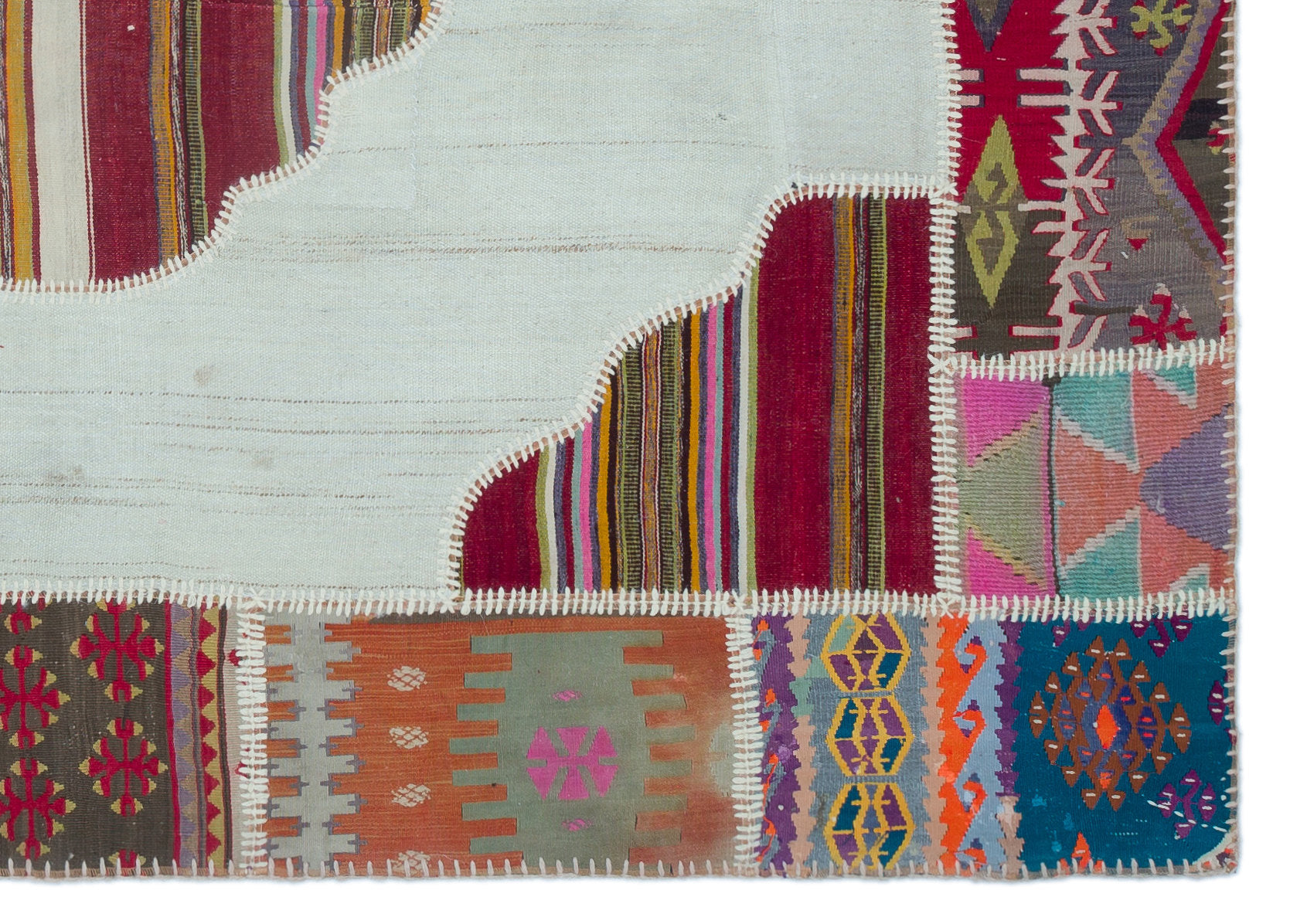 Teselya Beige Vintage Wool Handmade Area Rug 5'5" x 7'9"