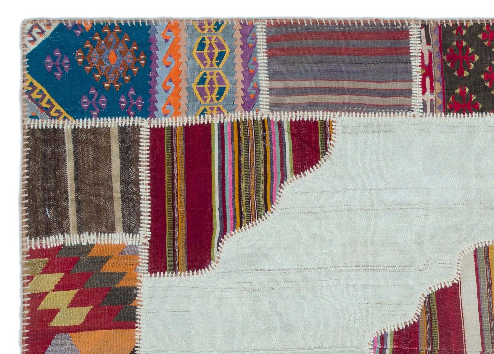 Teselya Beige Vintage Wool Handmade Area Rug 5'5" x 7'9"