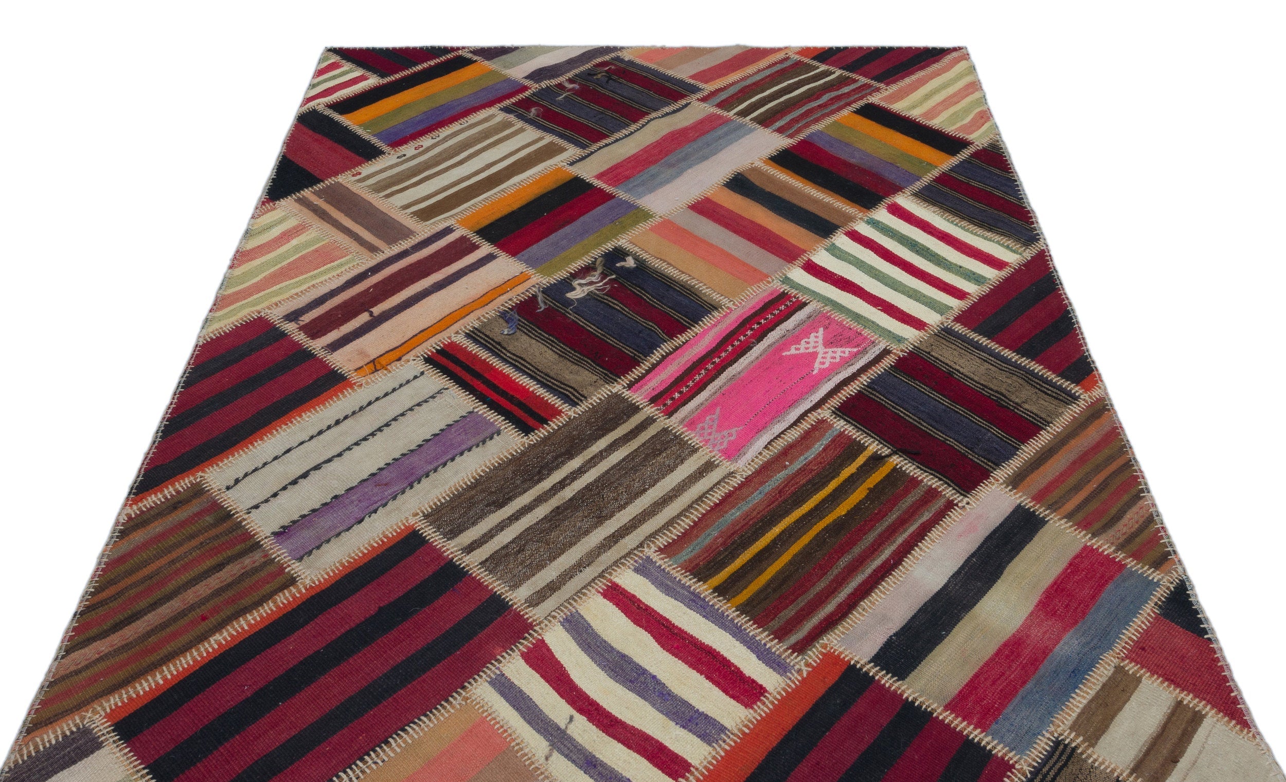 Teselya Red Vintage Wool Handmade Area Rug 5'3" x 7'5"