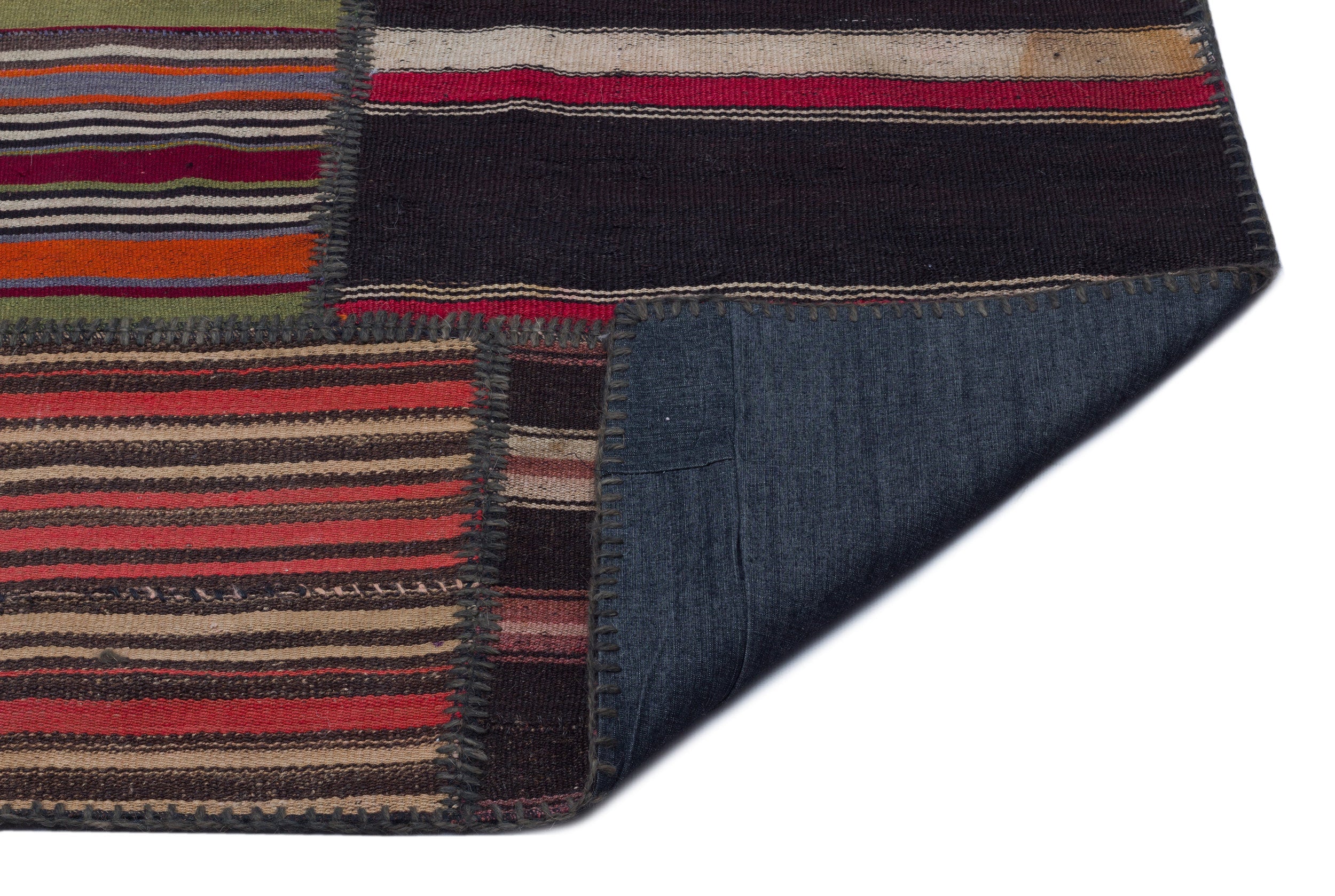 Teselya 25541 Patchwork Vintage Wool Handmade Area Rug 5'2" x 7'8"