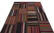 Teselya 25541 Patchwork Vintage Wool Handmade Area Rug 5'2" x 7'8"