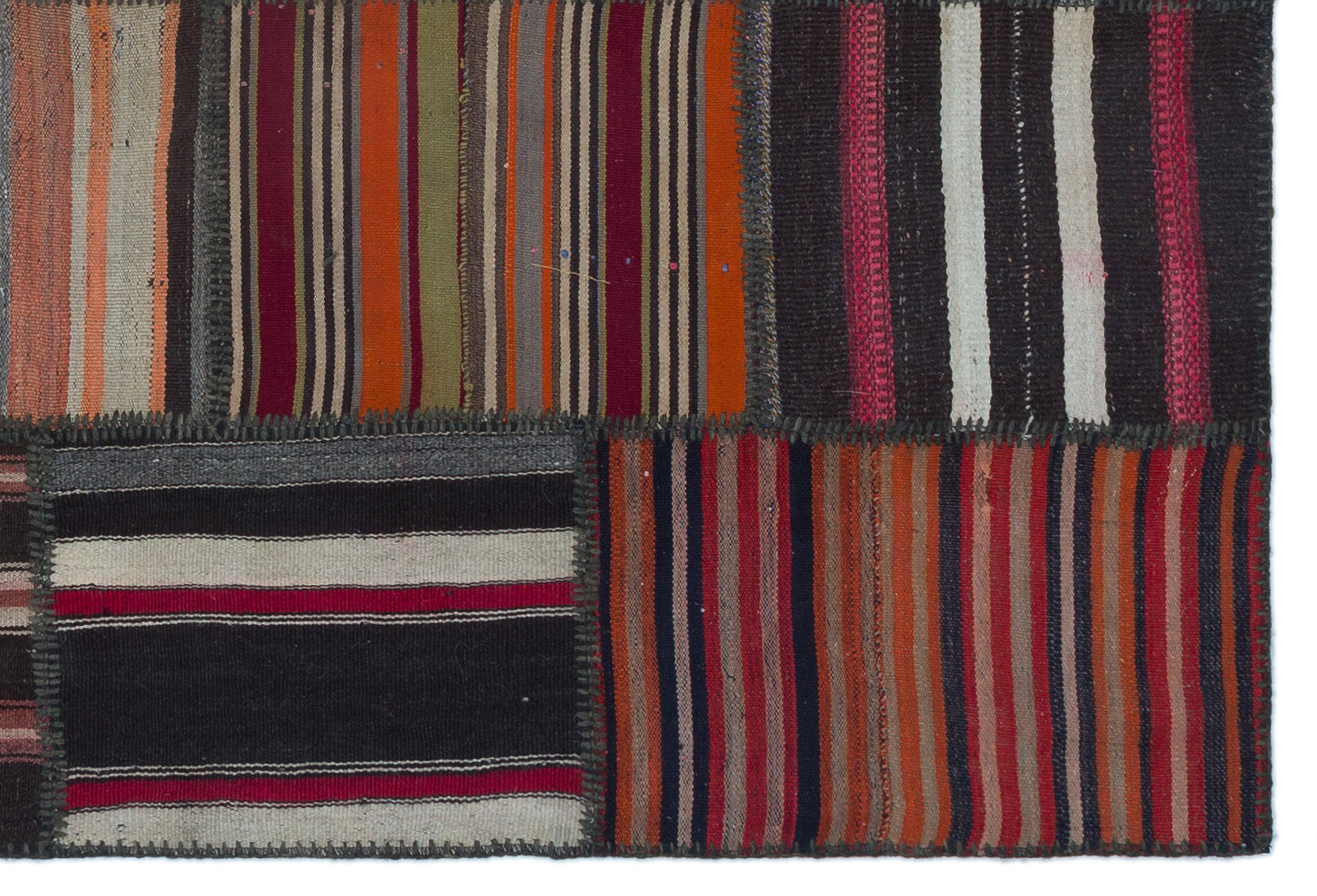 Teselya 25541 Patchwork Vintage Wool Handmade Area Rug 5'2" x 7'8"
