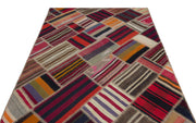 Teselya Red Vintage Wool Handmade Area Rug 5'2" x 7'5"