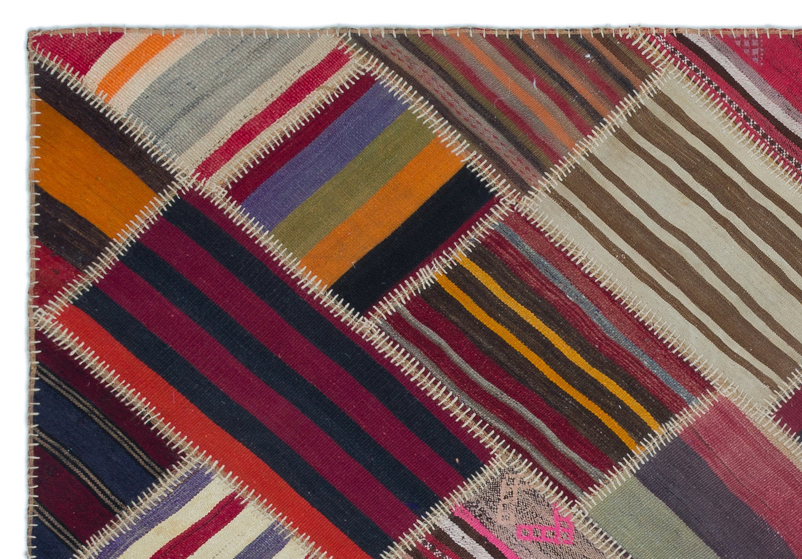 Teselya Red Vintage Wool Handmade Area Rug 5'2" x 7'5"