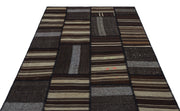 Teselya Brown Patchwork Wool Handmade Area Rug 5'4" x 7'7"