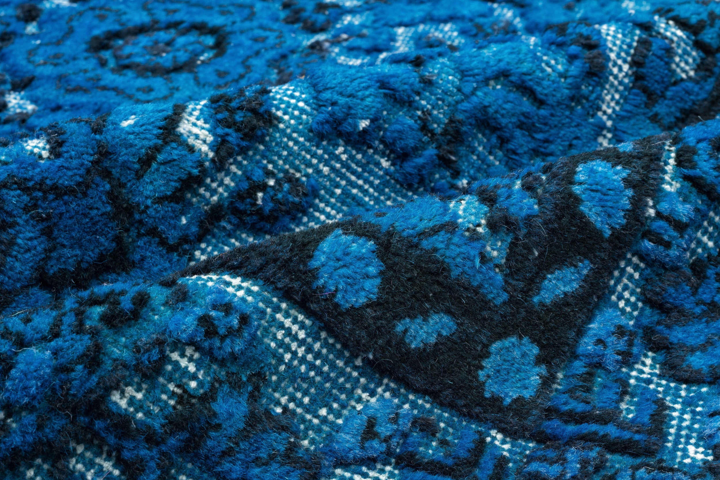 Purplea Turquoise Vintage Wool Handmade Area Rug 5'7" x 9'7"