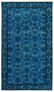 Purplea Turquoise Vintage Wool Handmade Area Rug 5'7" x 9'7"