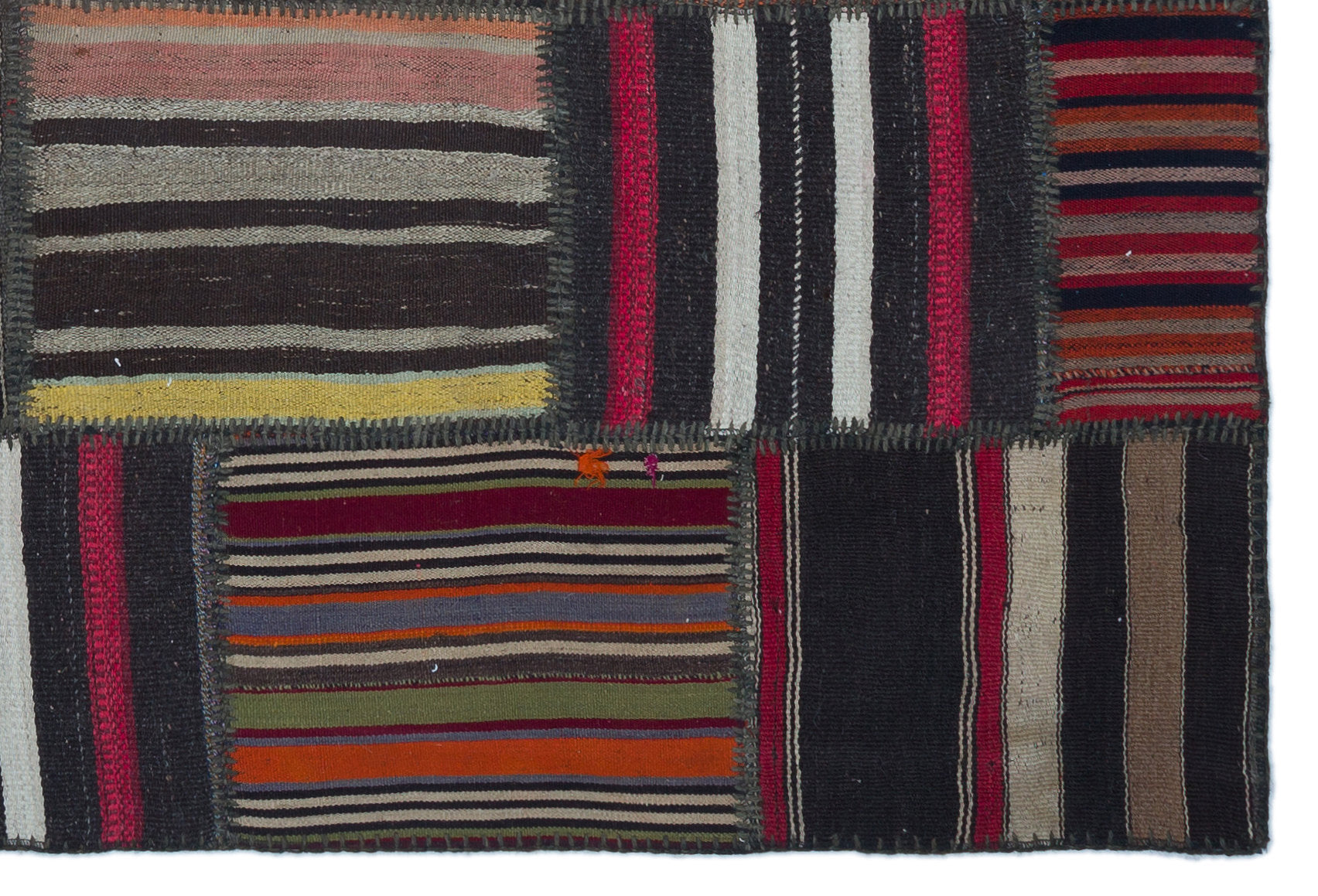 Teselya Brown Vintage Wool Handmade Area Rug 5'1" x 7'8"