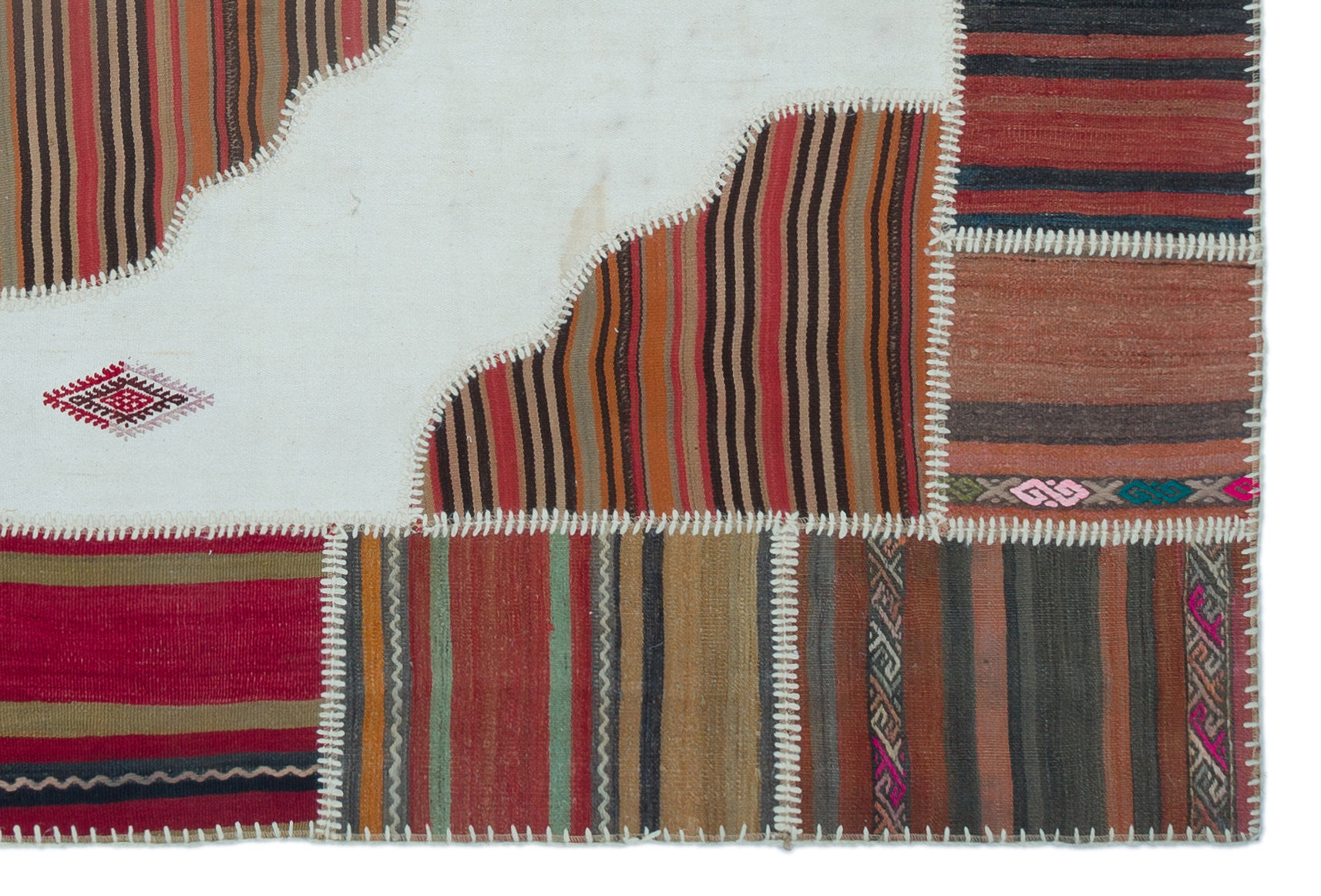 Teselya Beige Vintage Wool Handmade Area Rug 5'1" x 7'7"