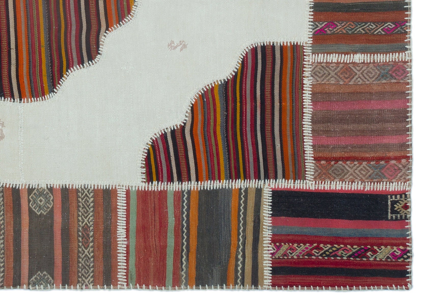 Teselya Beige Vintage Wool Handmade Area Rug 5'3" x 7'5"