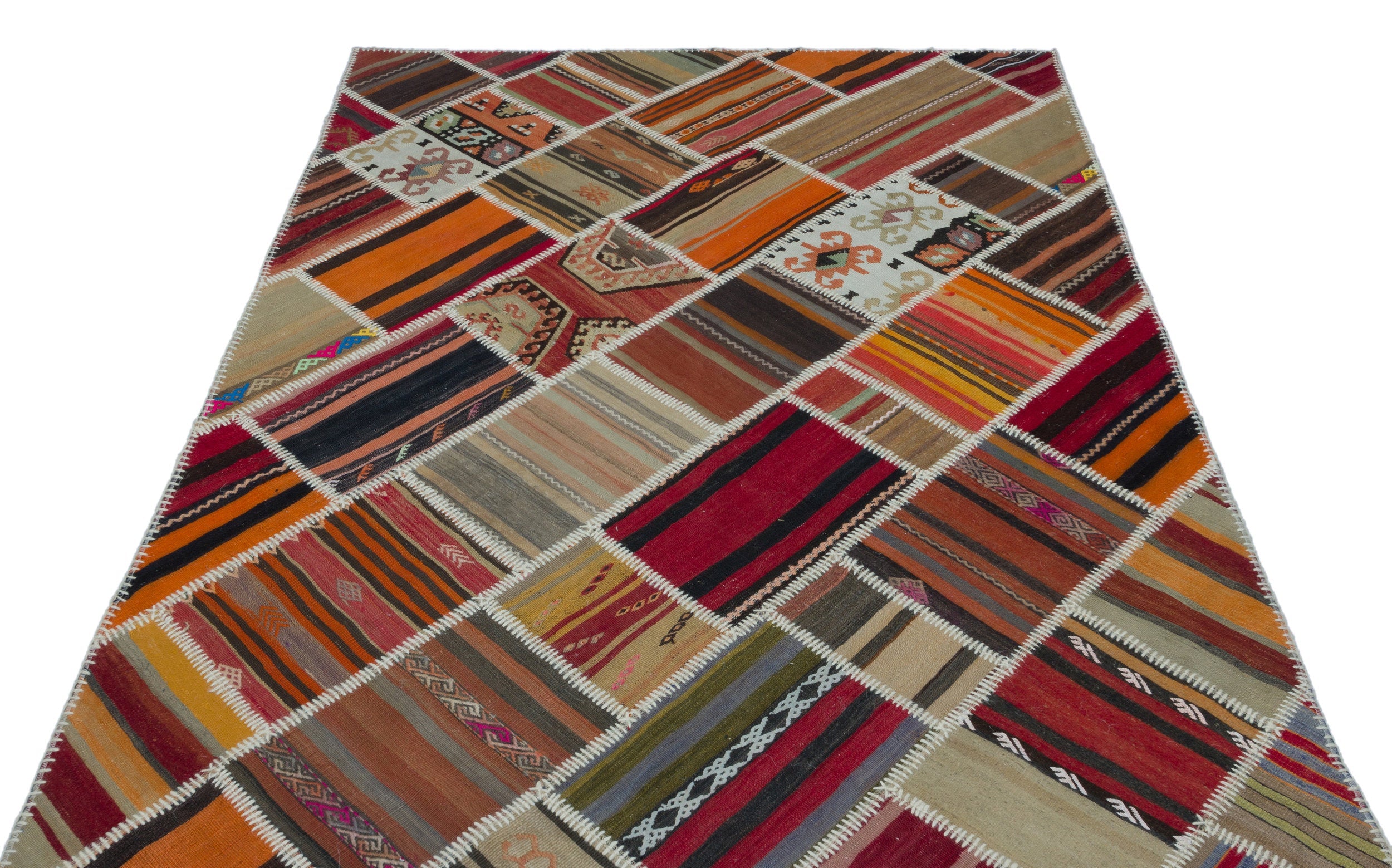 Teselya Beige Vintage Wool Handmade Area Rug 5'3" x 7'10"