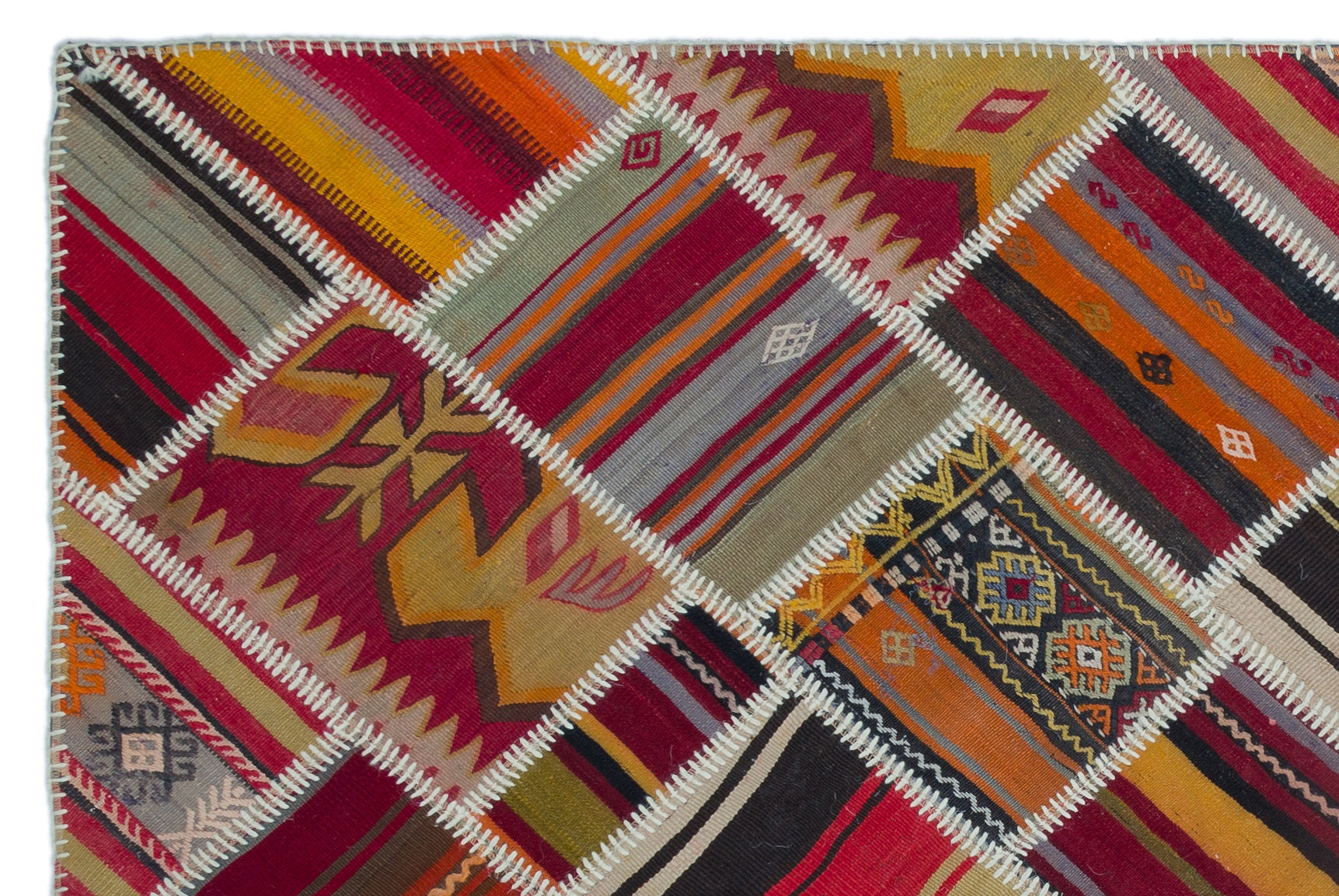 Teselya Red Vintage Wool Handmade Area Rug 5'1" x 7'8"