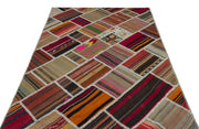 Teselya Beige Vintage Wool Handmade Area Rug 5'1" x 7'8"